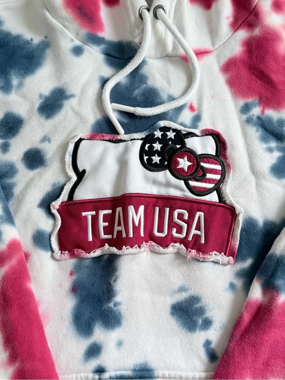 Hello Kitty Tie-Dye Team USA Hoodie - Red, Blue, White